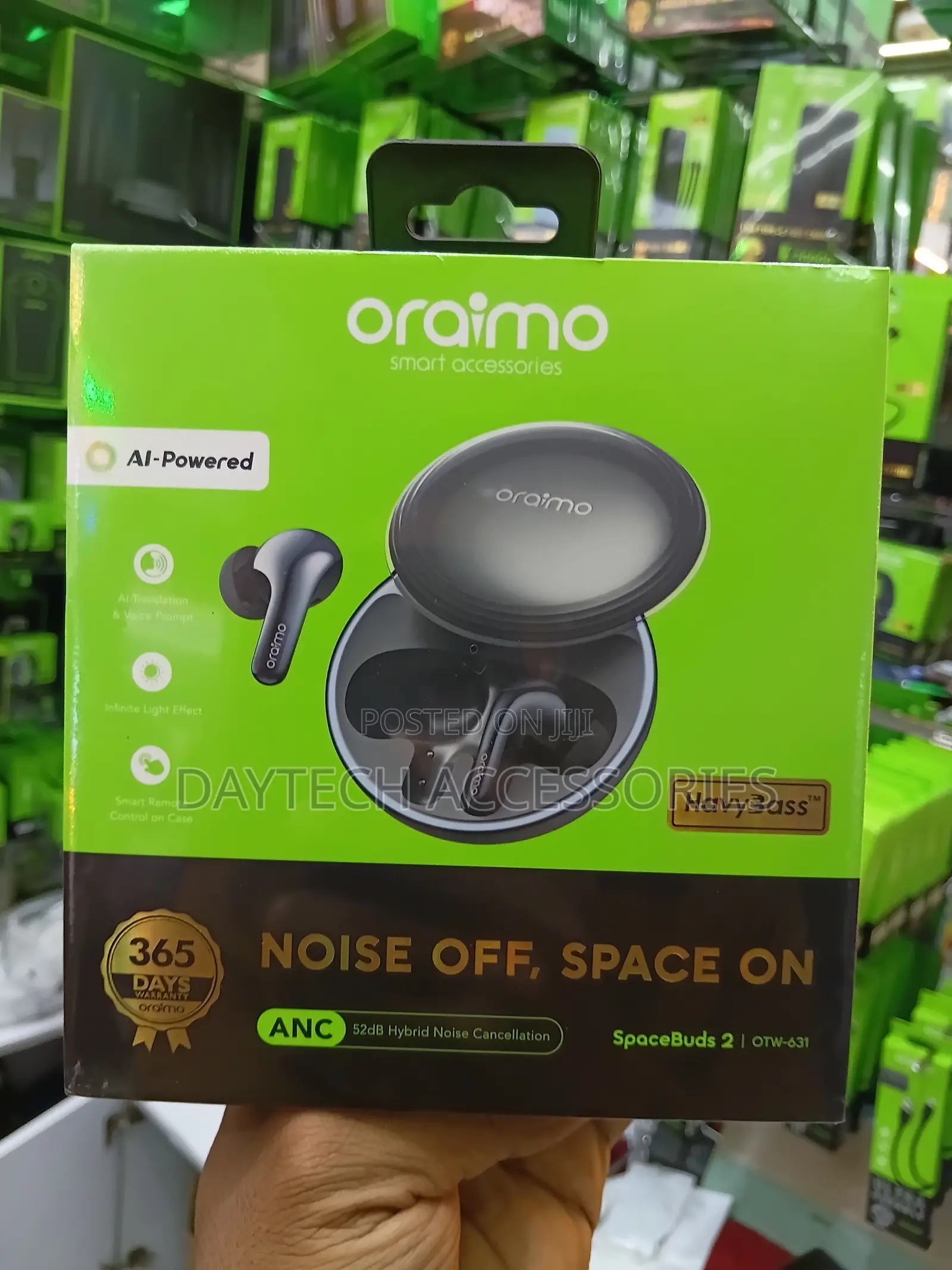 Oraimo SpaceBuds 2 AI Smart 52dB Hybrid ANC True Wireless Earbuds.