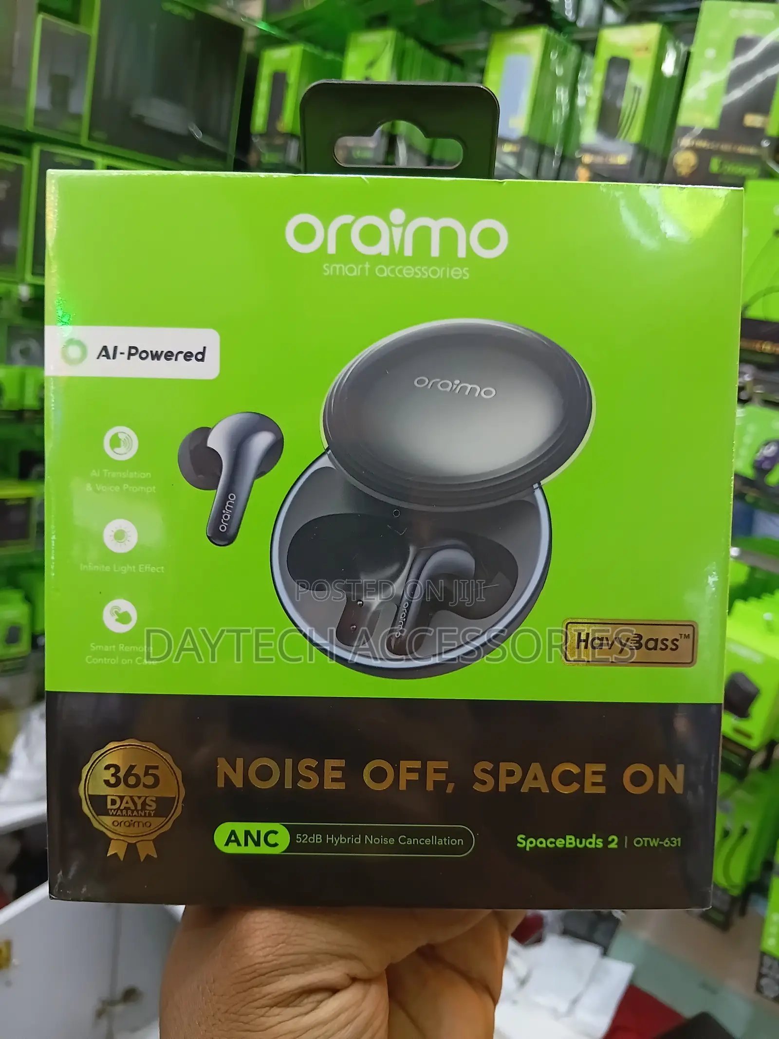 Oraimo SpaceBuds 2 AI Smart 52dB Hybrid ANC True Wireless Earbuds.