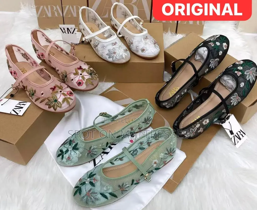 Now Available! Zara Floral Ballerina Shoes for Ladies. Size 36-42.