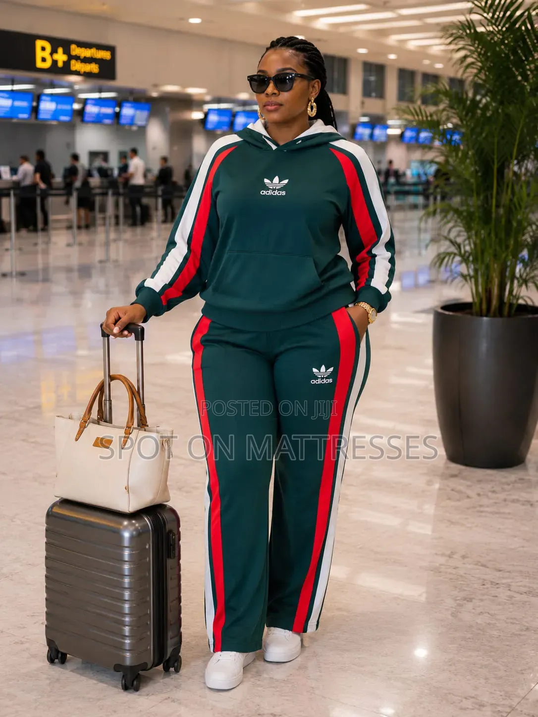 Prime Edition 2pc Adidas Tracksuit Set. Sizes M-2xl. Green/White/Black
