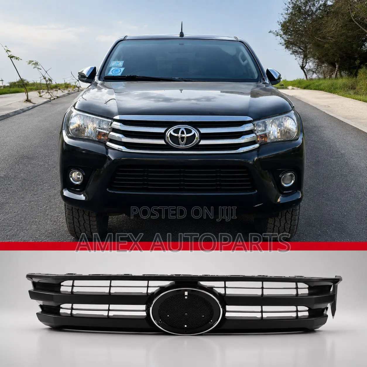 Grille Toyota Hilux Revo 2016 Model Onwards Full Black