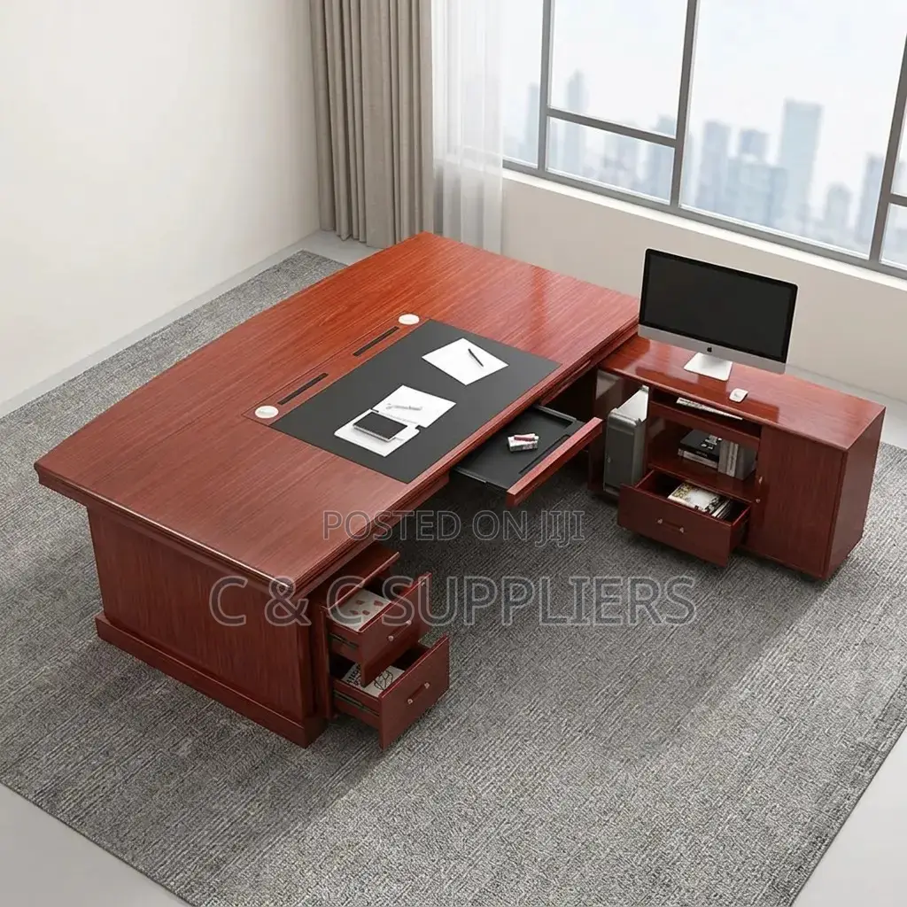 Executive 180cm Mahogany Boss Desk.