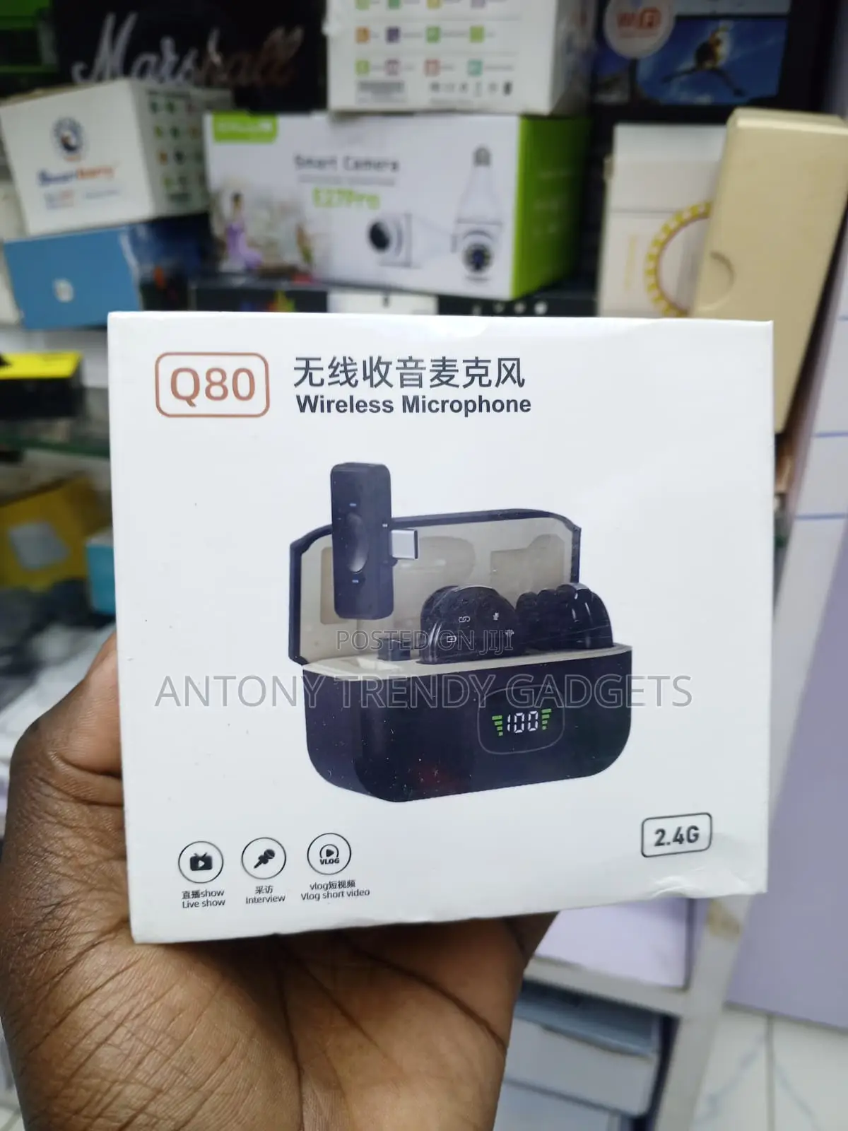 Q80 Dual Mini Wireless Mic Kit for Vlogging, TikTok YouTube