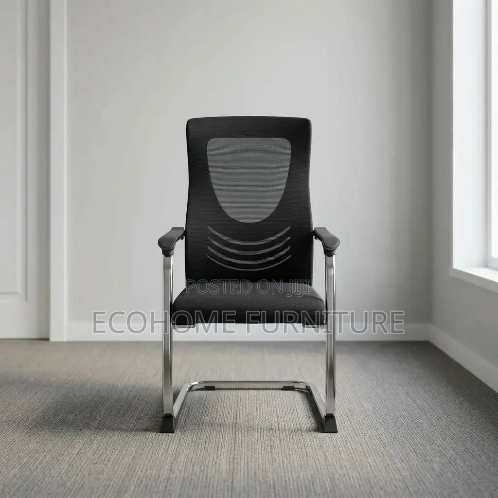 Visitor Chair – Black Mesh Reception Office Seat