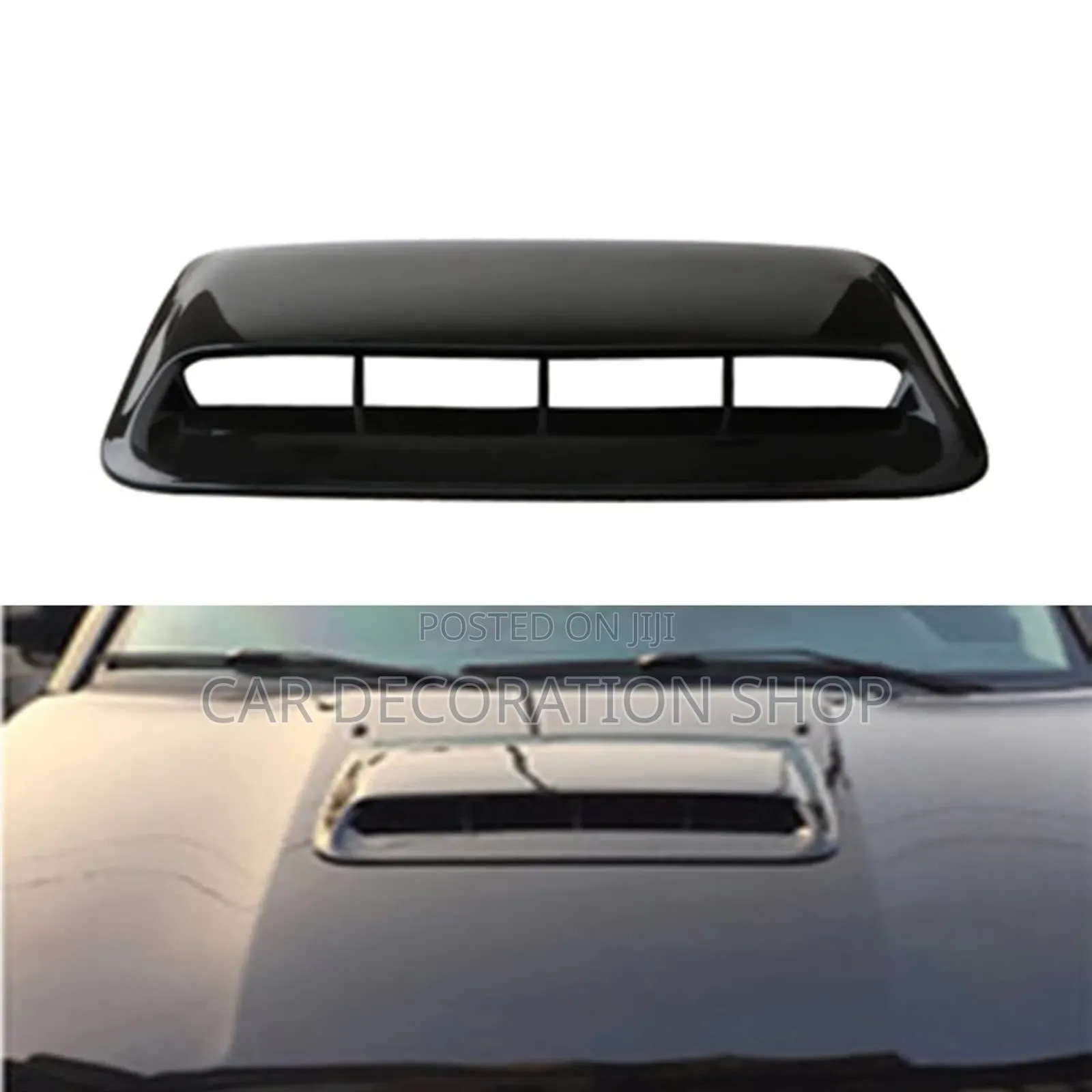 Universal Glossy Black Finish Decorative Car Hood Scoop Vent