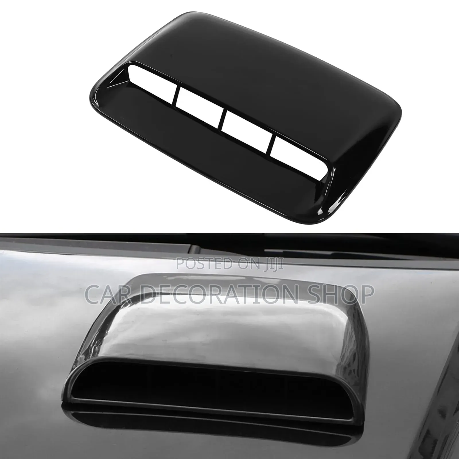Universal Glossy Black Finish Decorative Car Hood Scoop Vent
