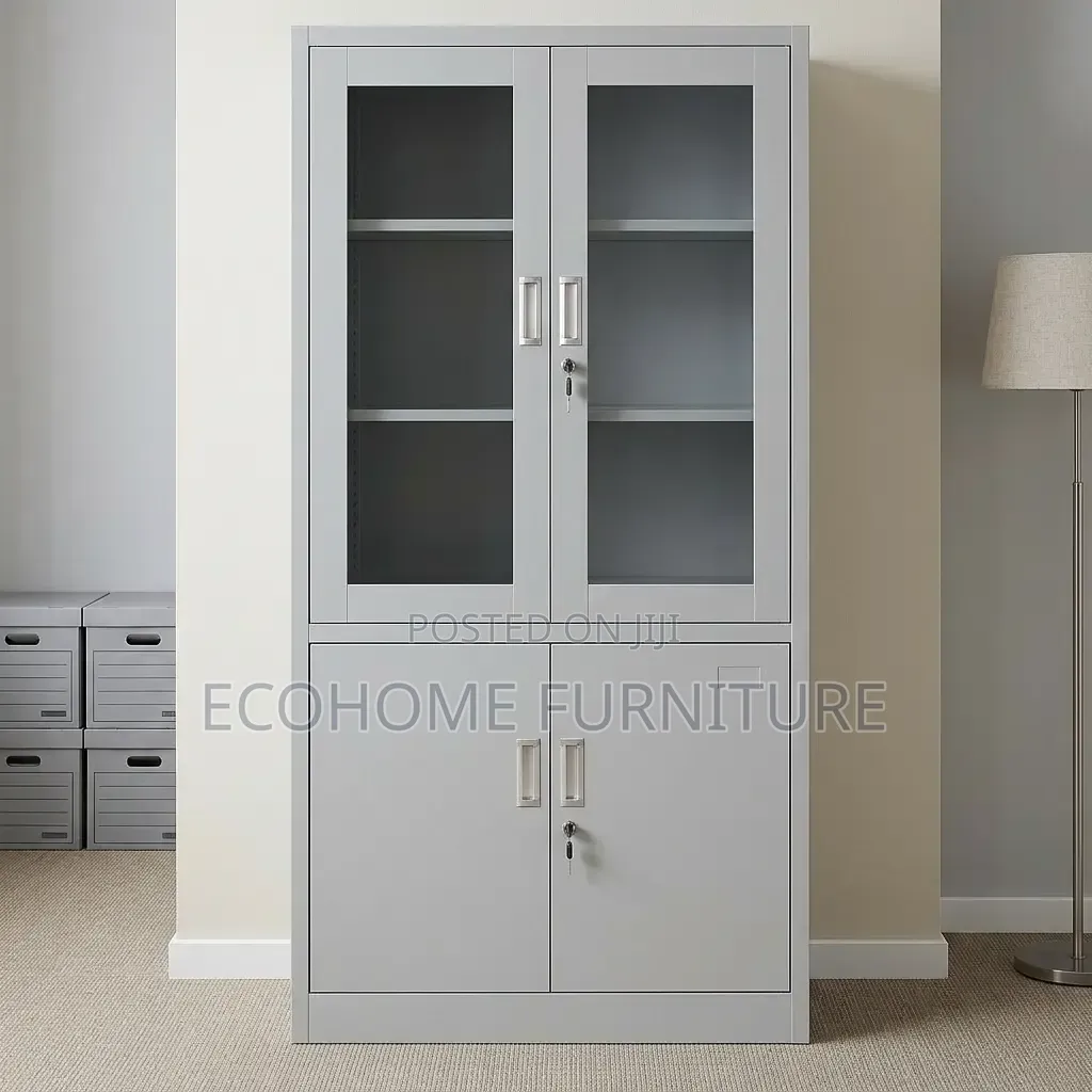 Office Cabinet – Glass Door Storage Display Cupboard