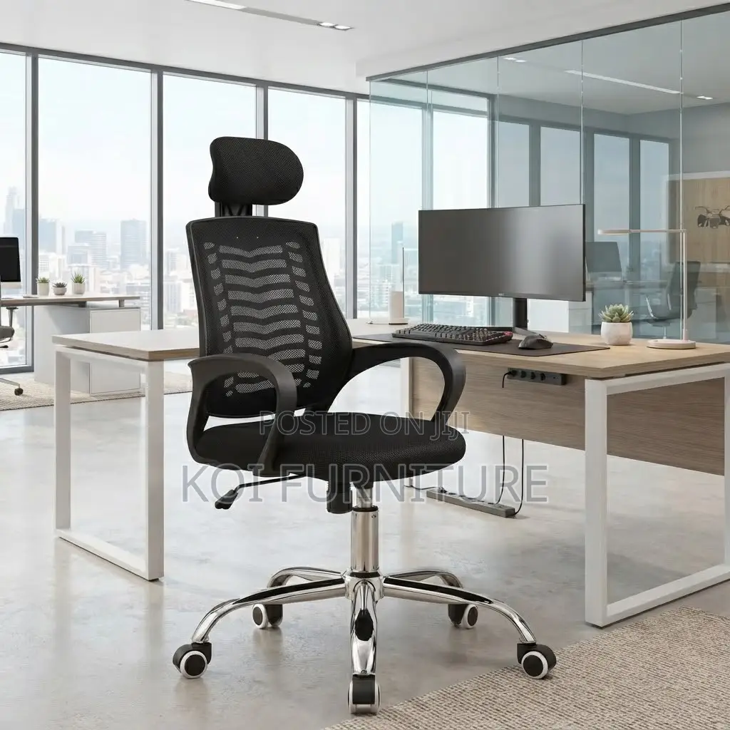 Office Chairs; Adjustable Long Height Headrest Mesh Office Chair