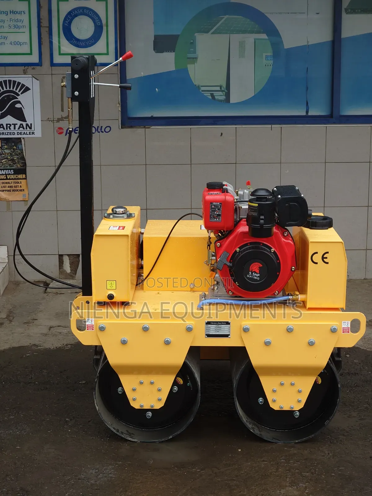 Walk-Behind Double Drum Road Roller (5.5 HP Engine)