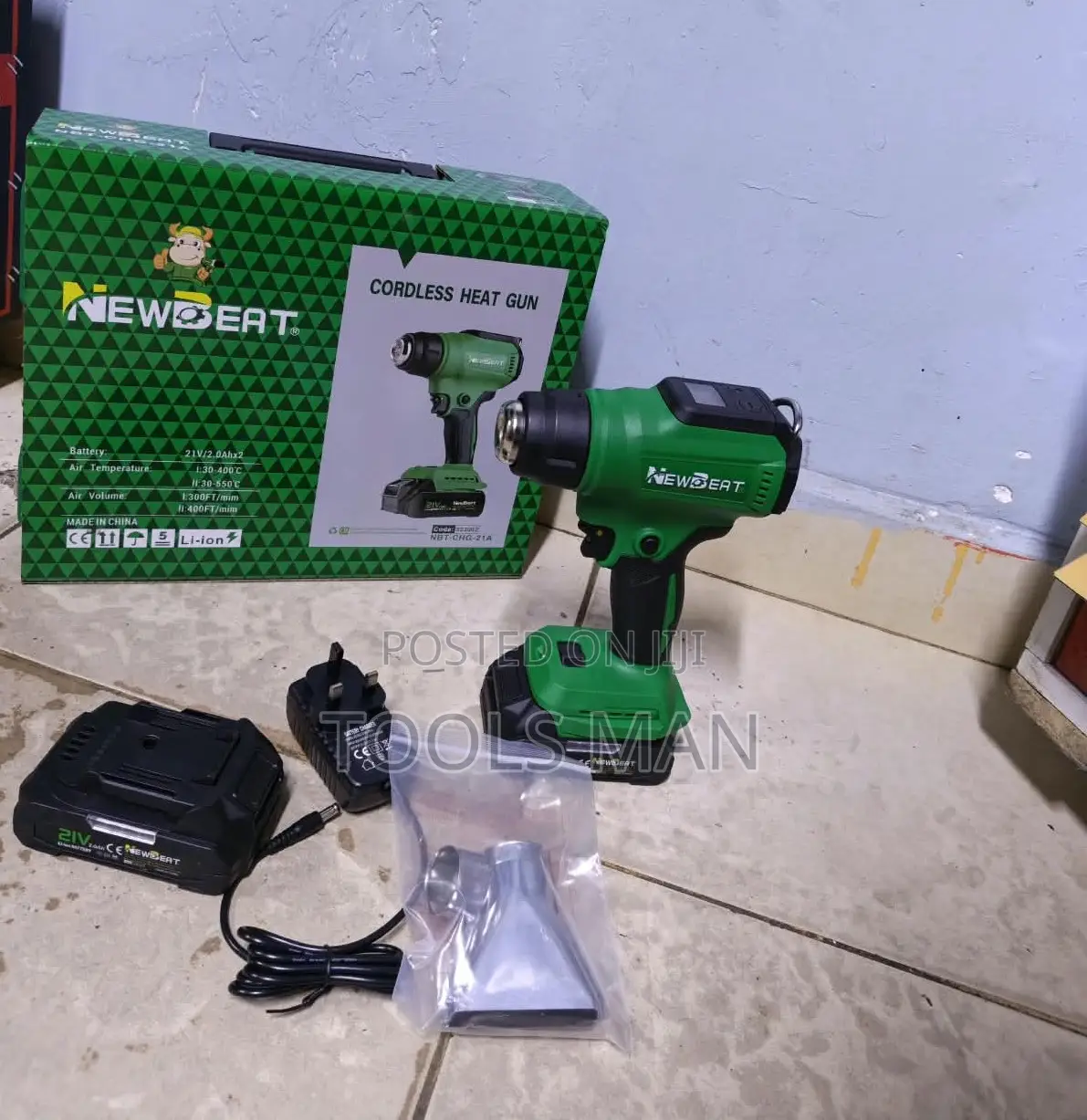 Cordless Heat 21V NEWBEAT NBT-CHG-21A With 2 Batteries Charger
