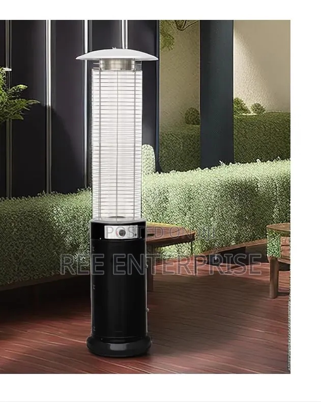 Cylindrical Patio Gas Heater With Quartz Flame Tube