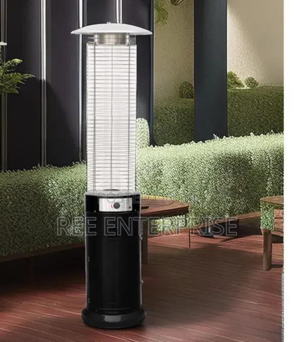 Cylindrical Patio Gas Heater With Quartz Flame Tube