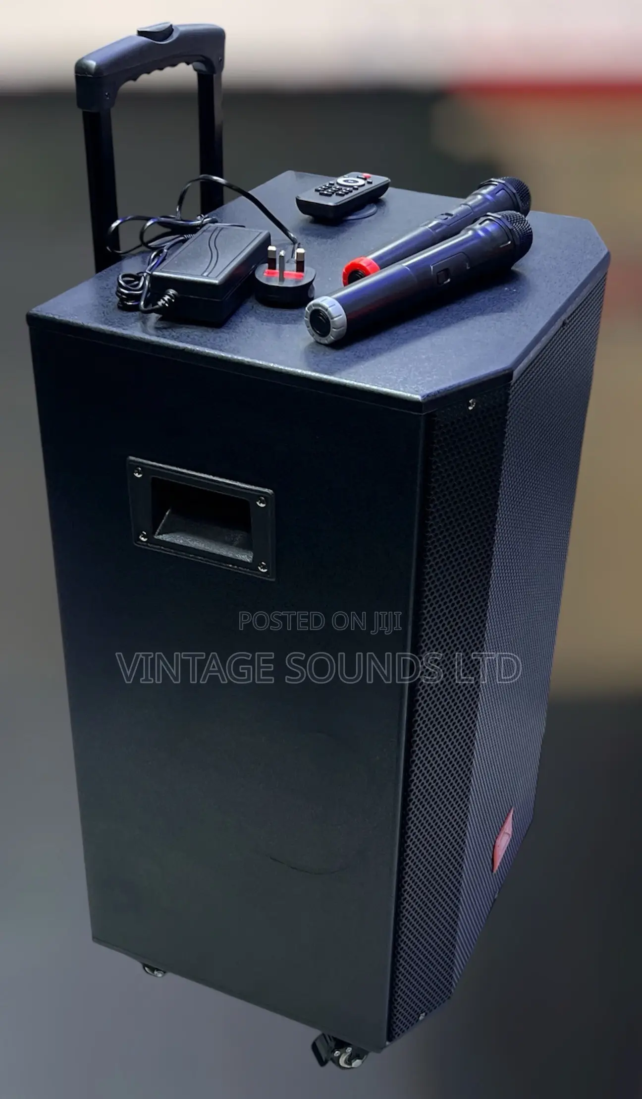 15-Inch Rechargeable Trolley Speaker (A1503) With 2 Wireless Mic BT