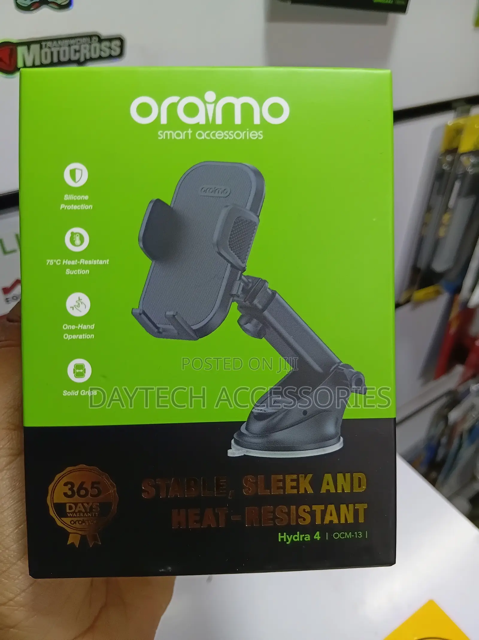 Oraimo Hydra 4 Car Phone Mount With Strong Suction Cup.