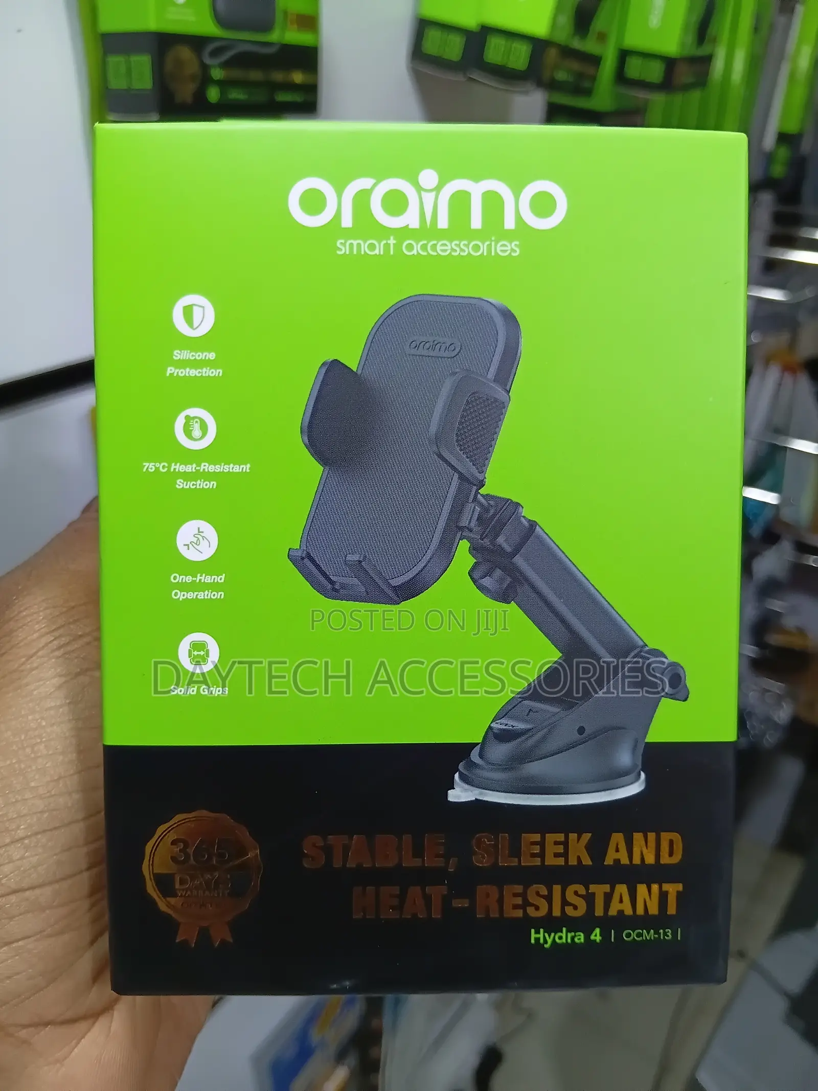 Oraimo Hydra 4 Car Phone Holder Strong Suction forDashboard/Windshield