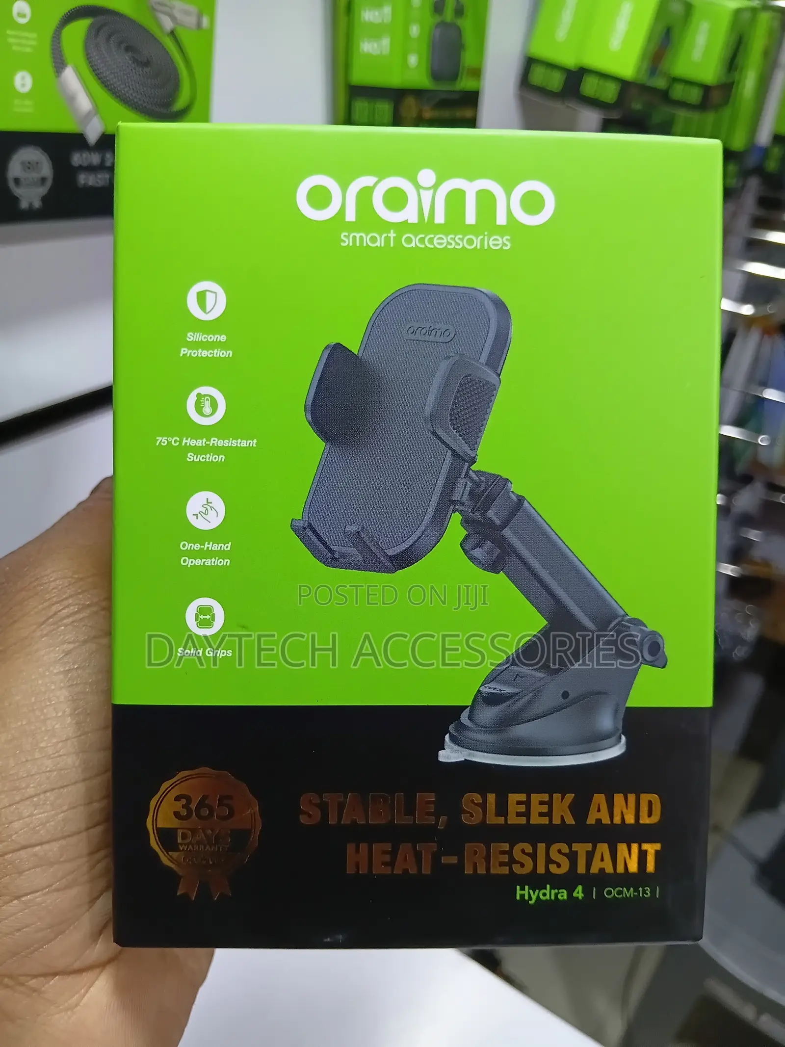 Oraimo Hydra 4 Car Phone Holder Strong Suction forDashboard/Windshield