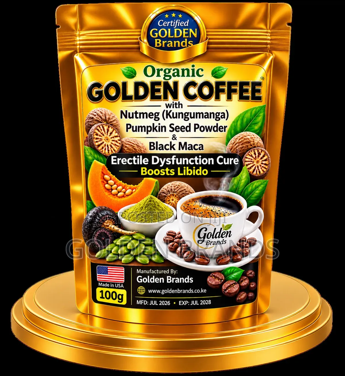 Organic Golden Coffee – Natural Energy, Libido Vitality Support