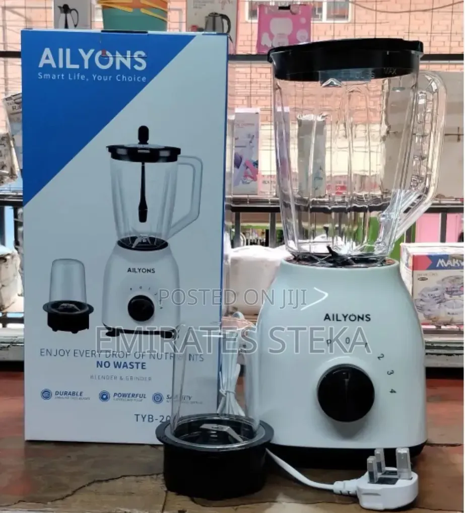 AILYONS 2-in-1 Blender Grinder 1.5L - Plastic, 300W Motor