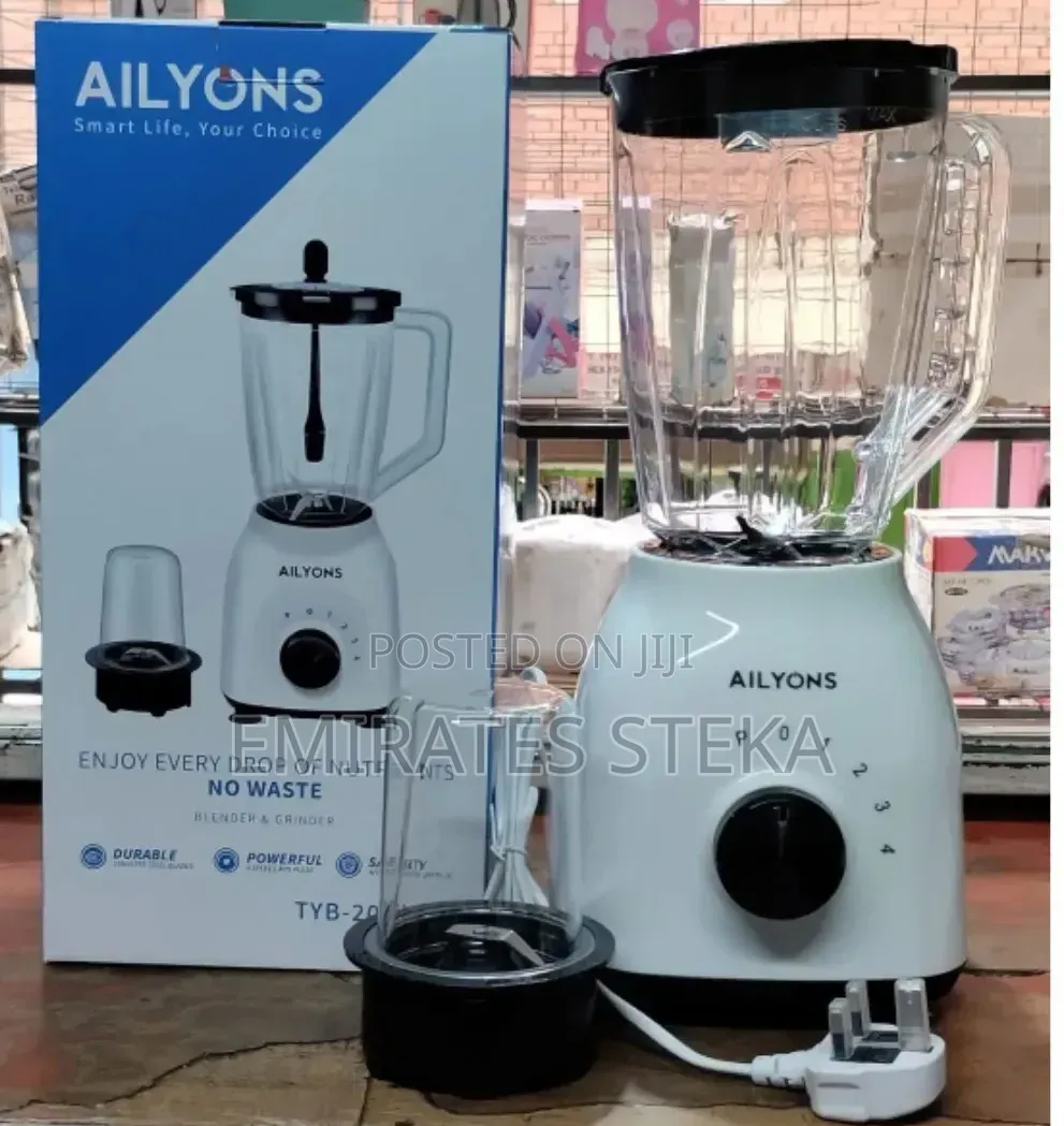 AILYONS 2-in-1 Blender Grinder 1.5L - Plastic, 300W Motor
