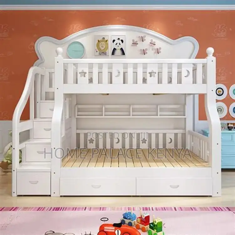 Bunk Bed; Modern Solid Wood Bunk Bed for Kids Bedroom