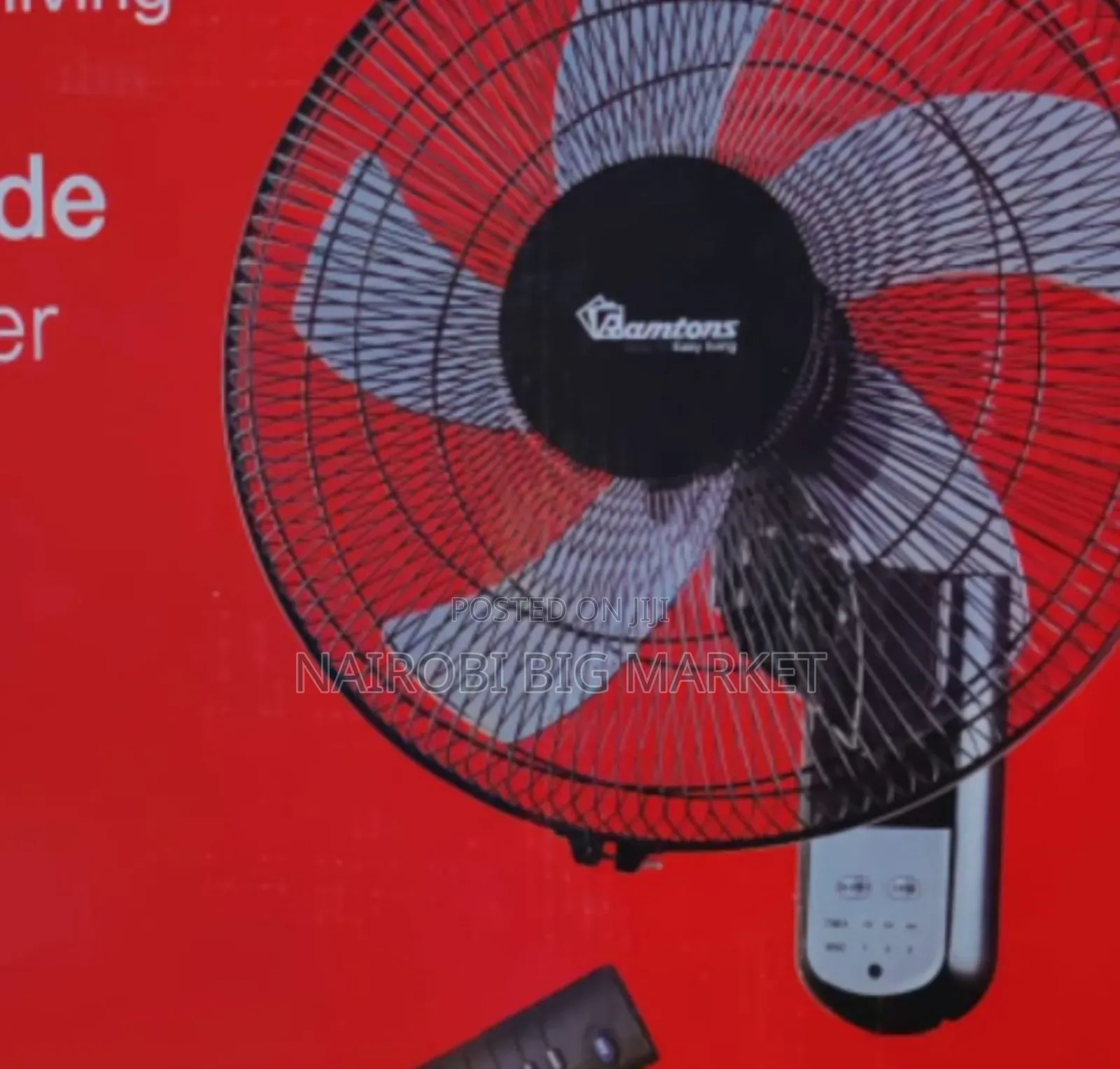 Ramtons 16" Wall Fan 5 Blades With Remote