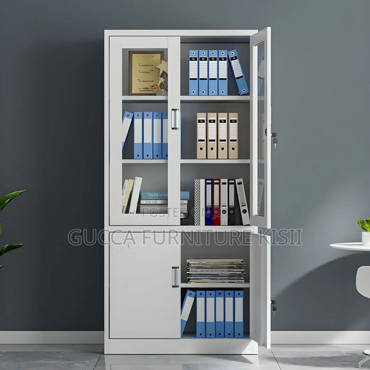 Office Cabinet; 2 Door Half Glass Filing Cabinet
