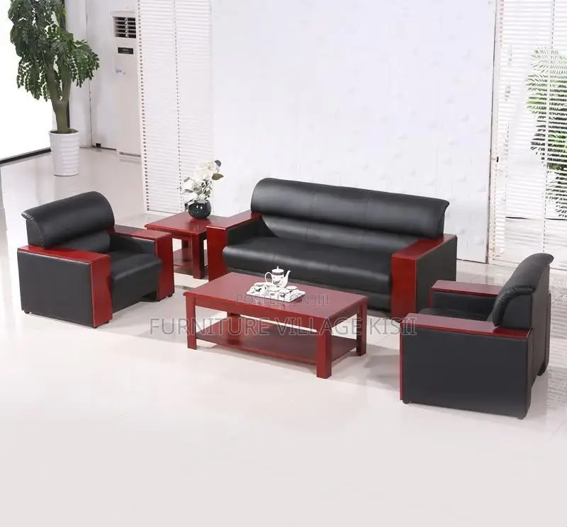 Office Furniture; 5-Seater Leather Office Sofa Set