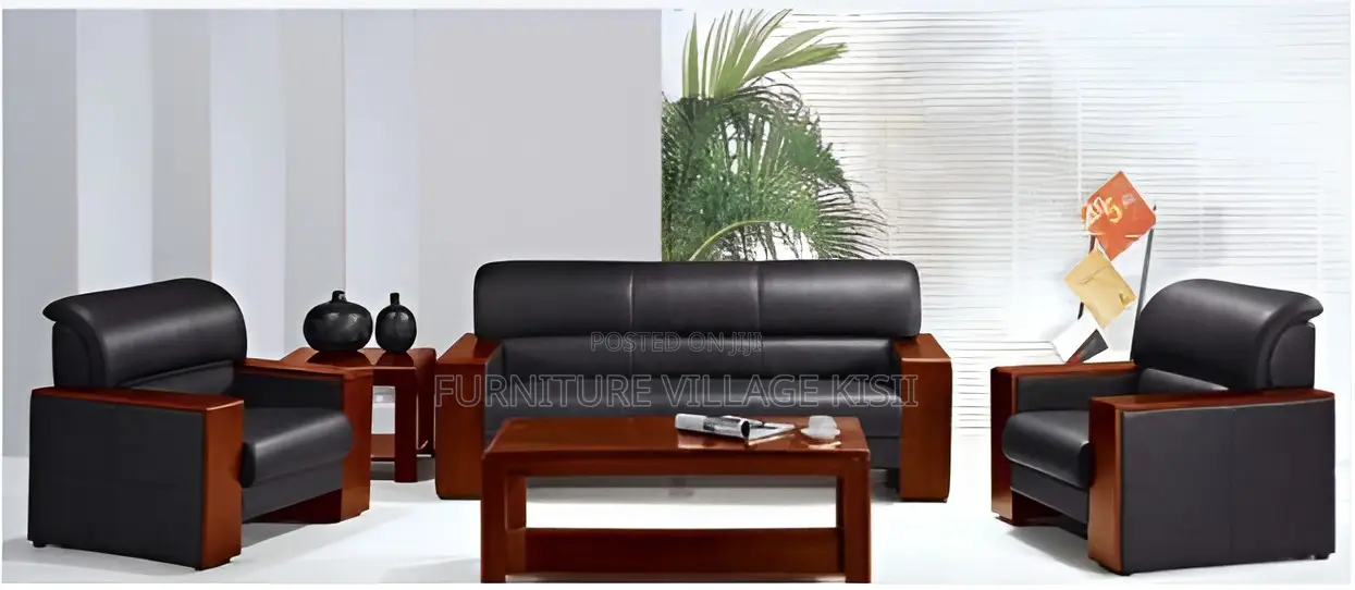 Office Furniture; 5-Seater Leather Office Sofa Set