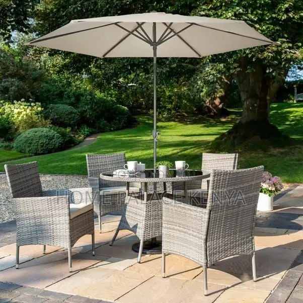 Outdoor Set; Luxury Modern Rattan Outdoor Furniture Set With Umbrella