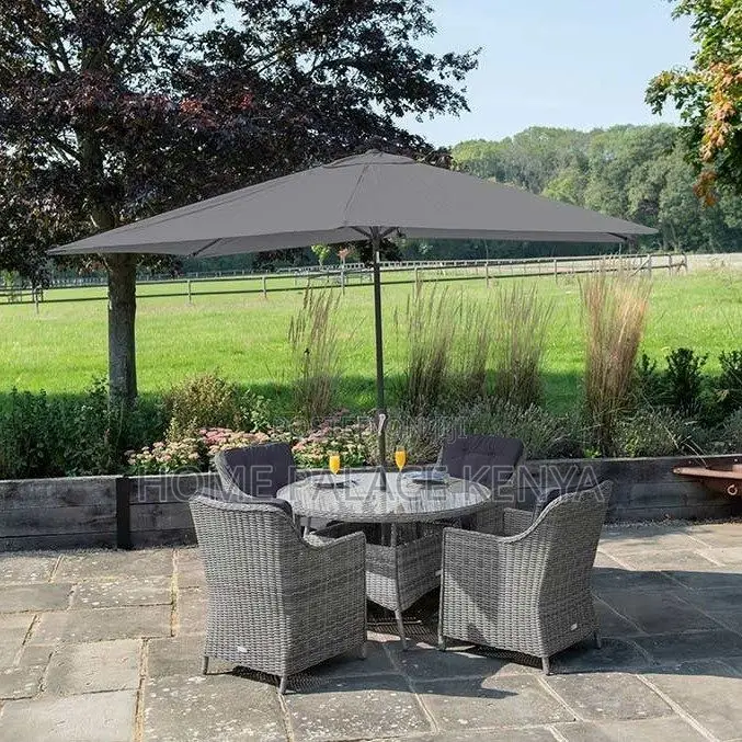 Outdoor Set; Luxury Modern Rattan Outdoor Furniture Set With Umbrella