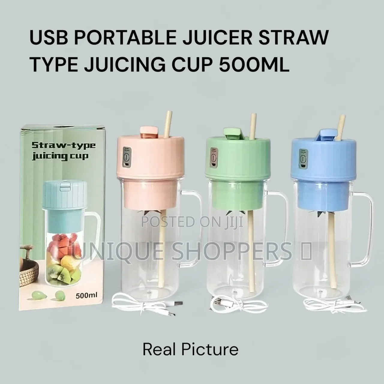 USB Portable Juicer Straw Type Juicing Cup – 500ml
