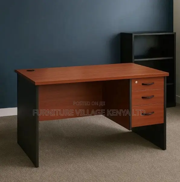 Study Desk; 0.9 M Lockable 3 Drawer Generic Home Office Study Desk