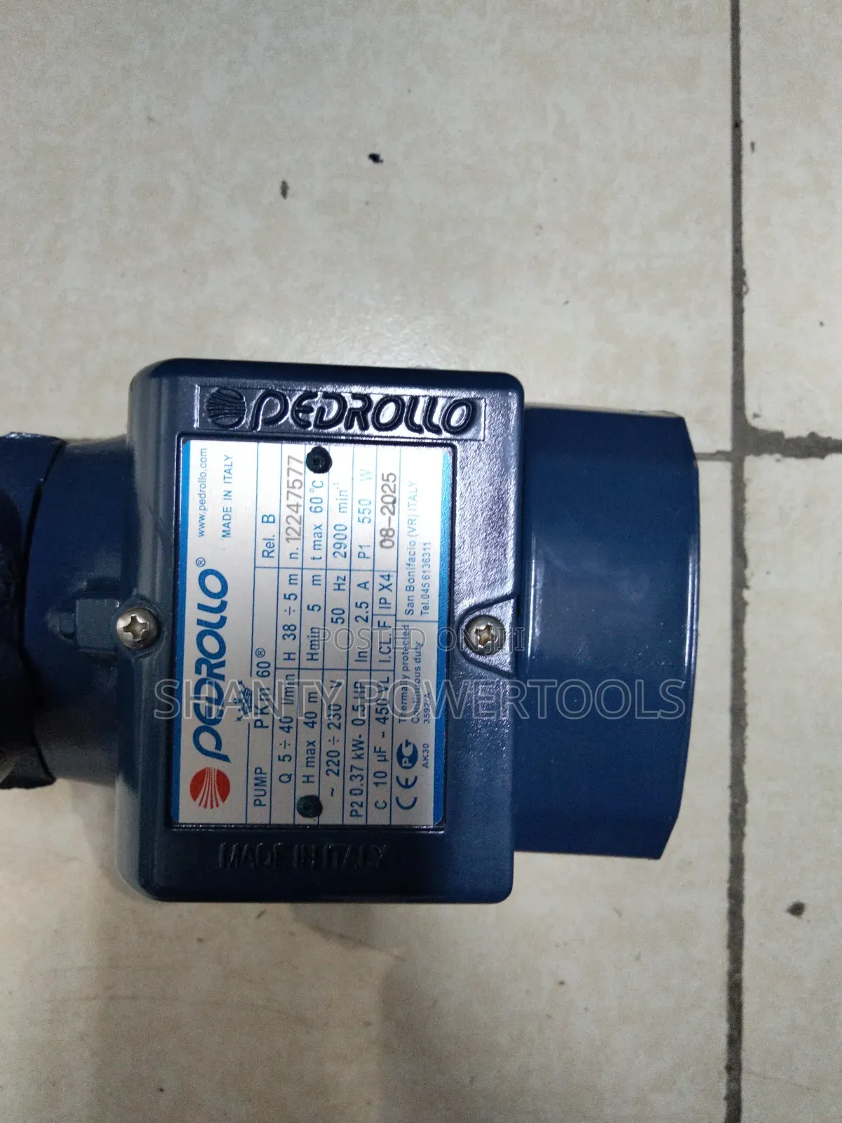 Pedrollo Water Pump 0.5hp /450v