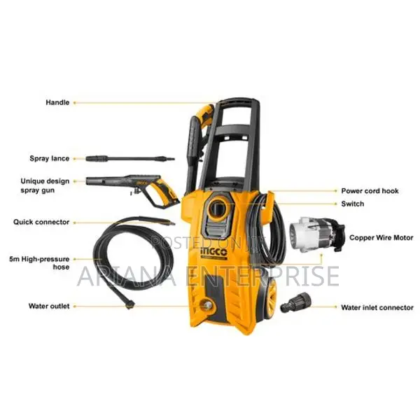 Ingco CAR WASH MACHINE WITH 2200PSI AND 1800WATTS