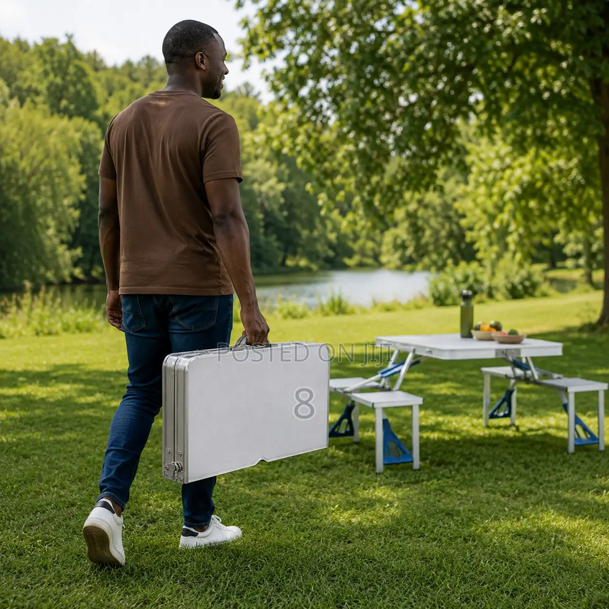 Portable Foldable Picnic Table With 4 Seats