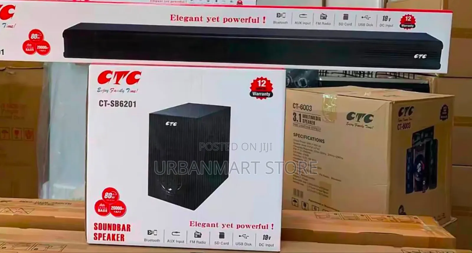 CTC CT-SB6201 Home Audio Soundbar With Wired Subwoofer