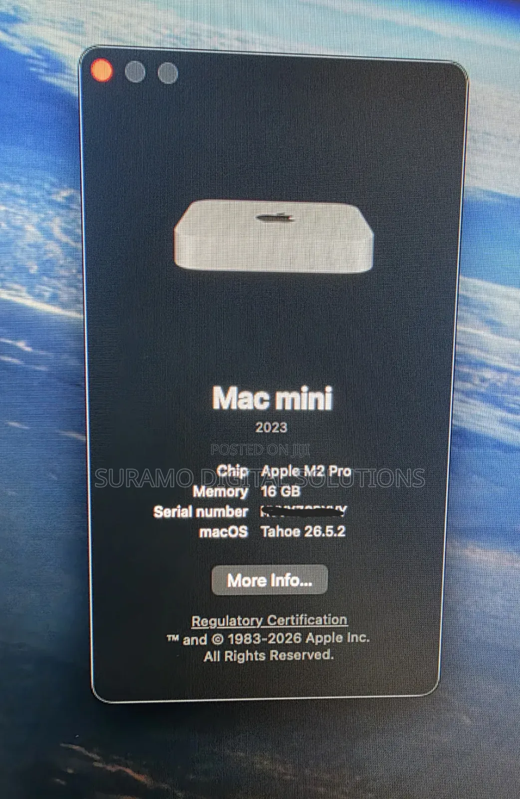 Desktop Computer Apple Mac Mini M2 Pro 16GB Apple M2 SSD 512GB