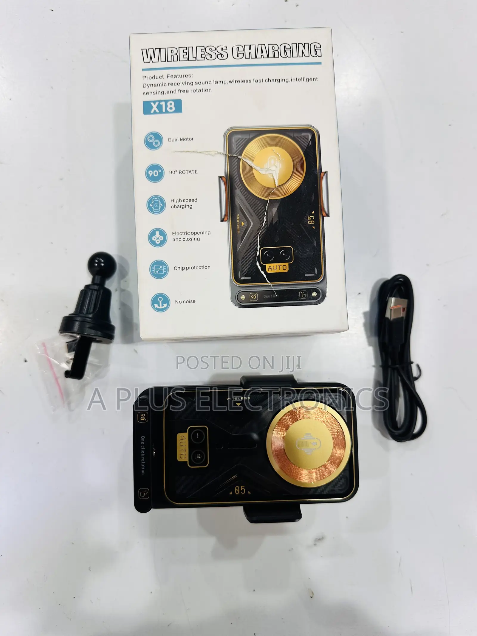 X18 Wireless Charging Car Phone Holder Smart Sensor Charging Mount