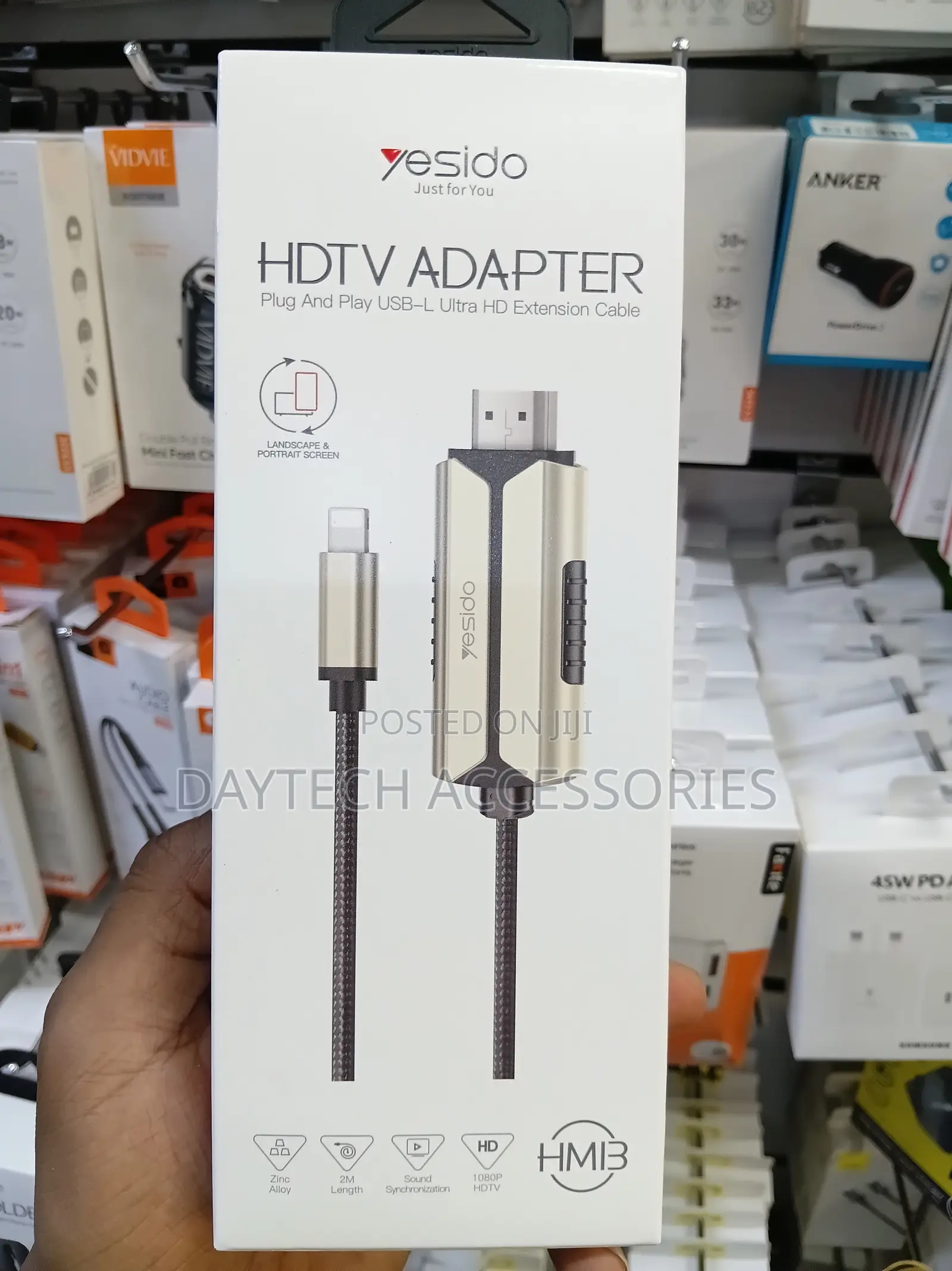 Yesido Lightning to Hdmi HDTV Adapter 1080p Braided 2m