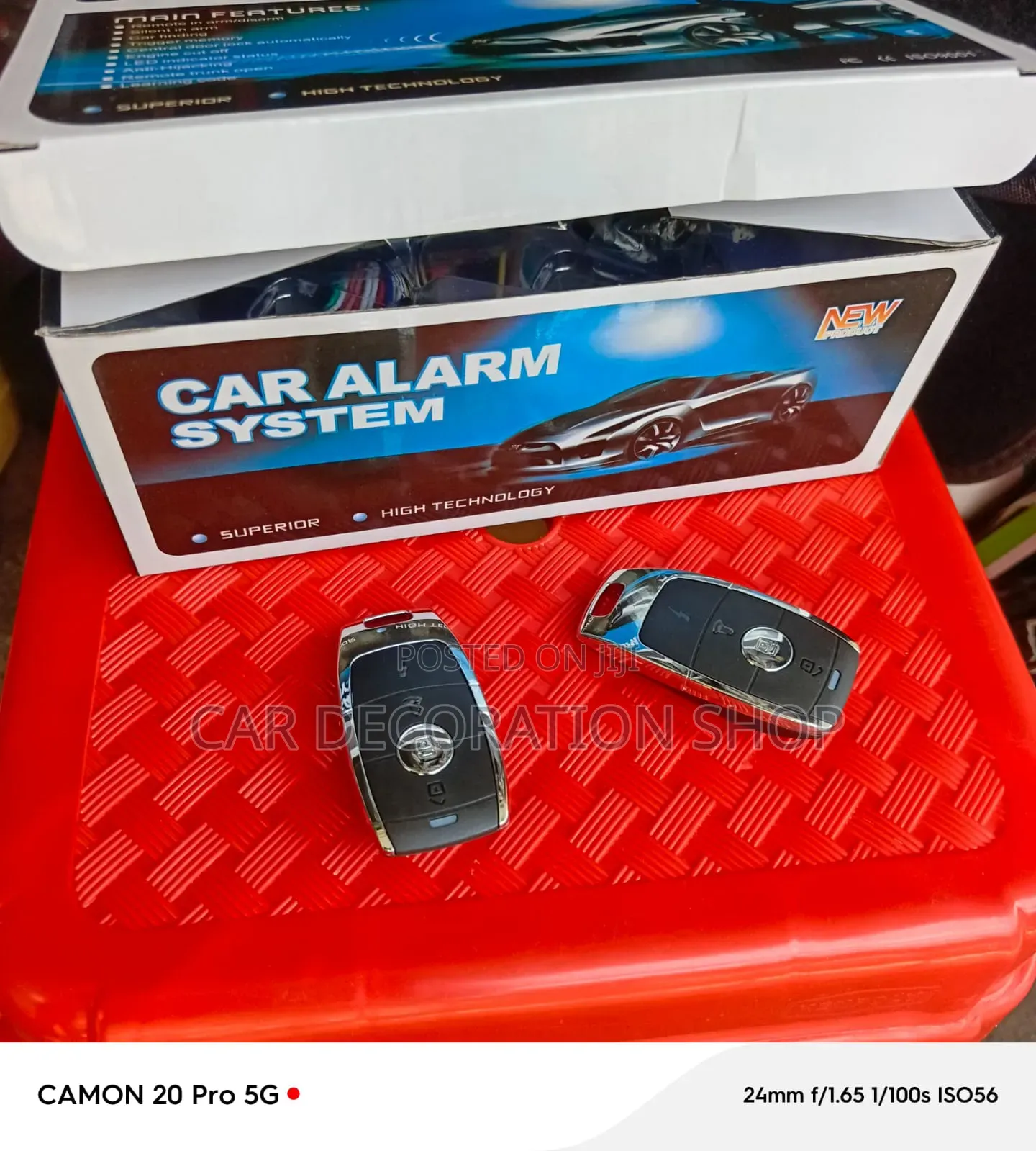 Generic 12v Car Alarm System With 2key Fob Remote Control
