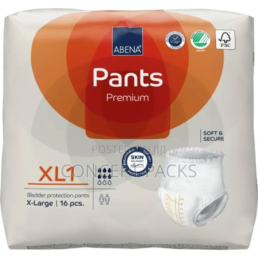 Abena Premium Pants Adult Diapers XLarge XL1 Pull Up Pack of 16.