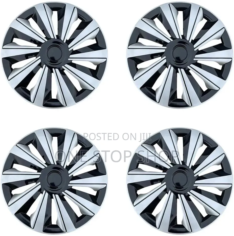 14" Universal Multi_spoke Wheel Caps With Striking Dual Tonefinish