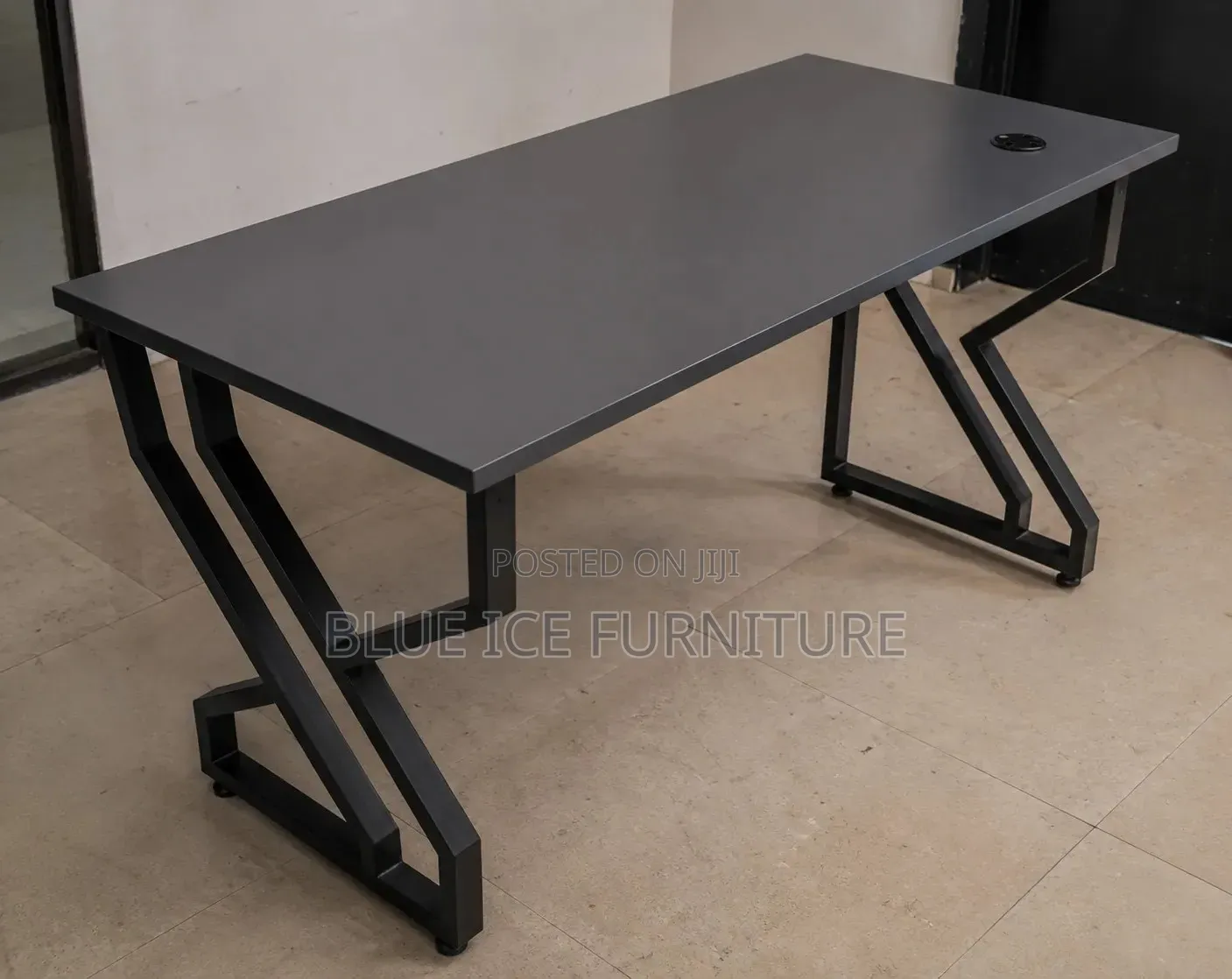 Black Metal Frame Computer Work Desk