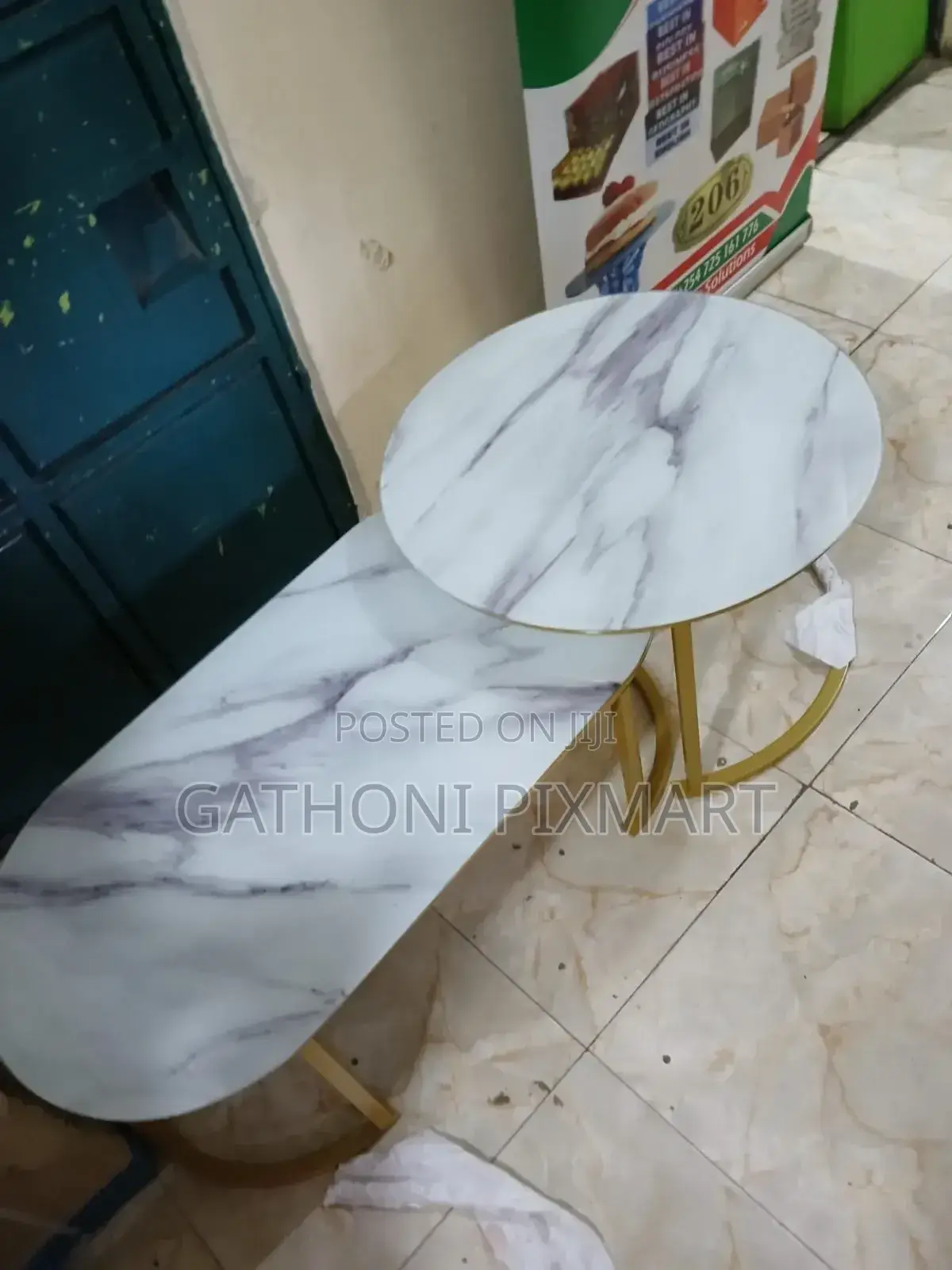 Round and Oval Coffee Marble Effect Tables