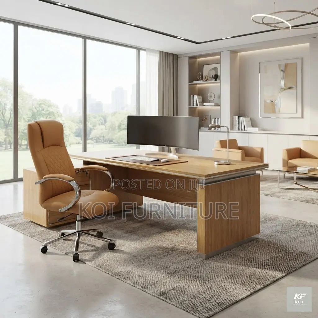 Office Chairs; Brown Leather Office Director Seats