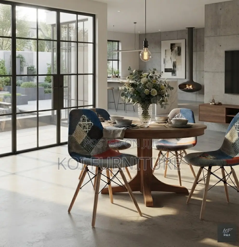 Dining Chairs; Armless Multi Colored Vintage Style Dining Chair