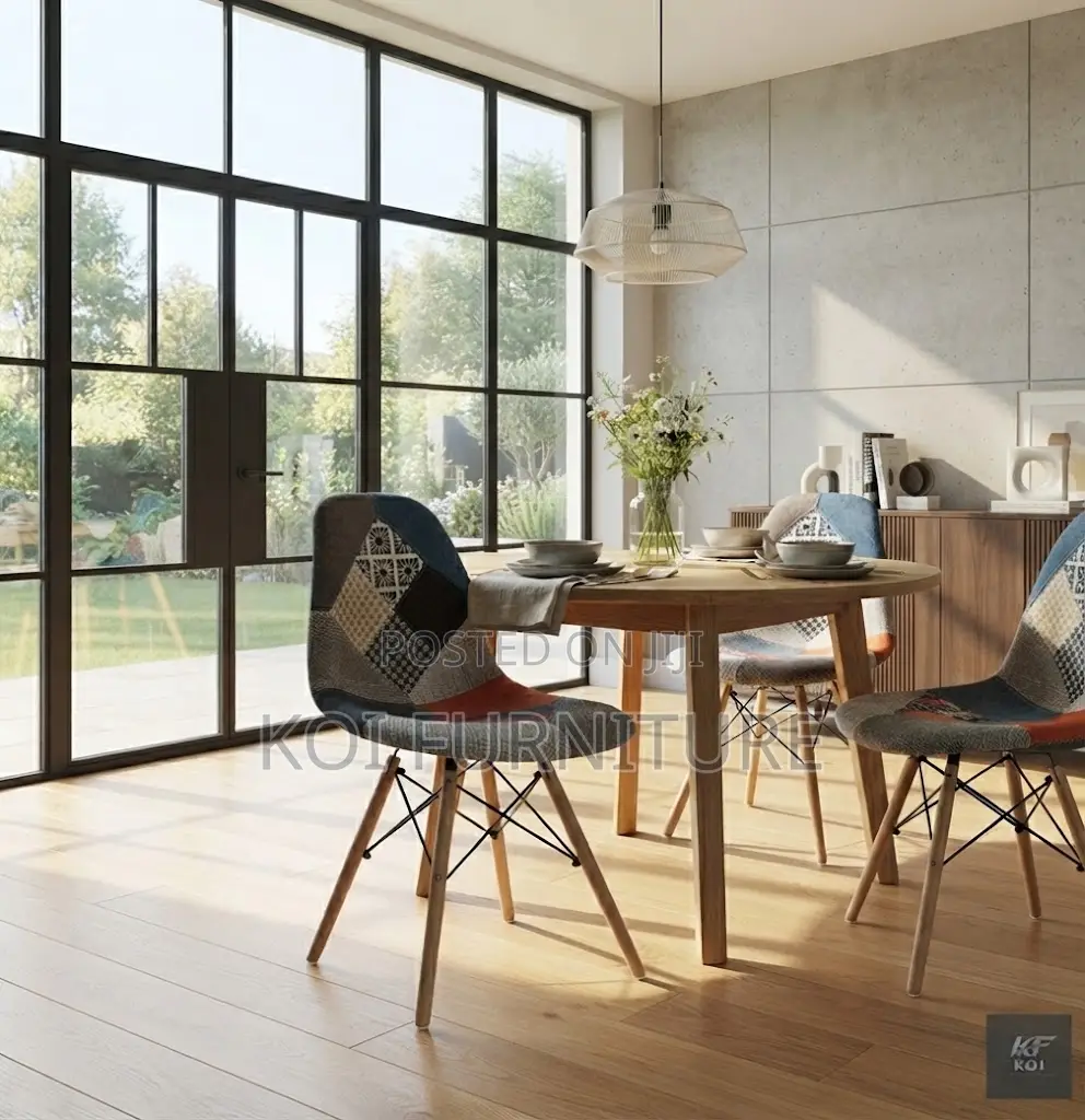 Dining Chairs; Armless Multi Colored Vintage Style Dining Chair