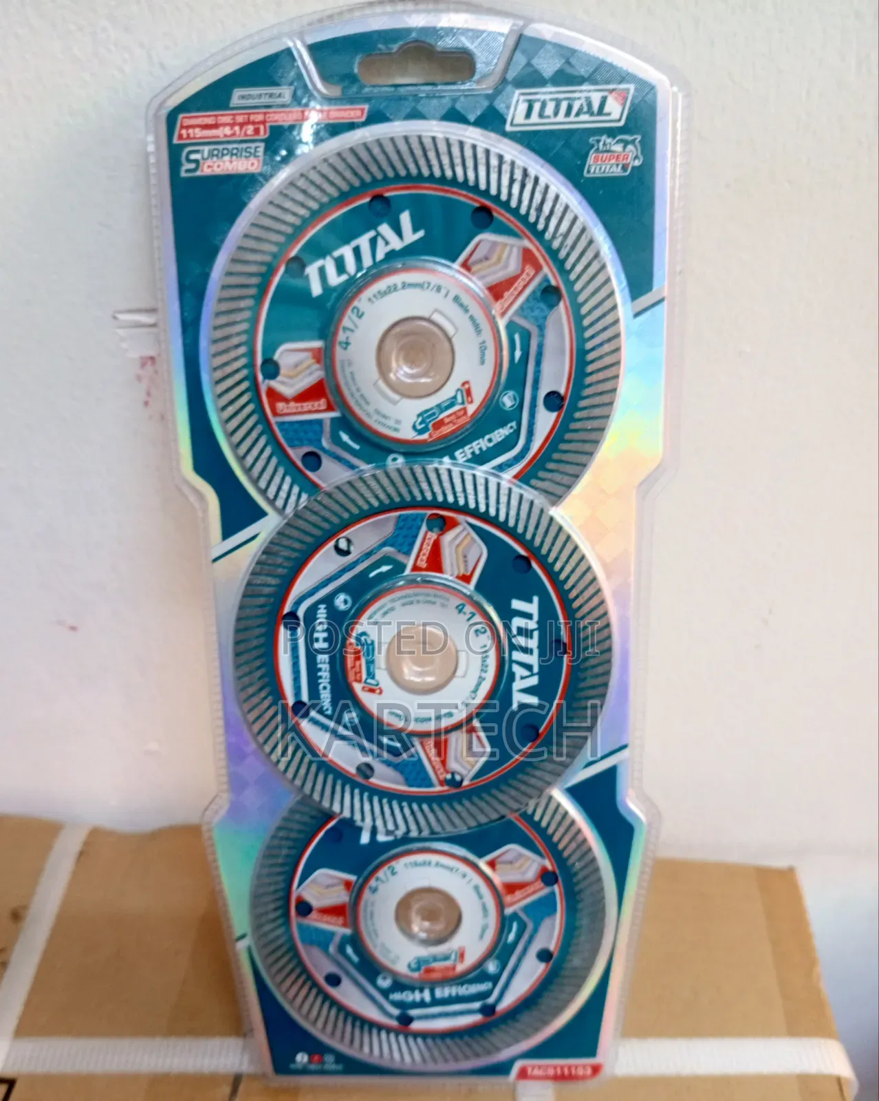 TOTAL Industrial Diamond Disc Set for Cordless Angle Grinder (3 Pcs)