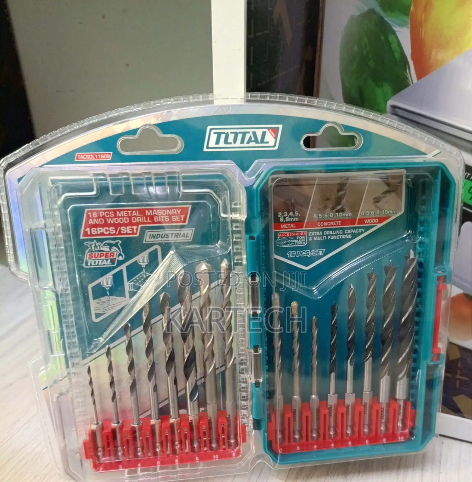 TOTAL TACSDL11608 16-Piece Multi-Material Drill Bits