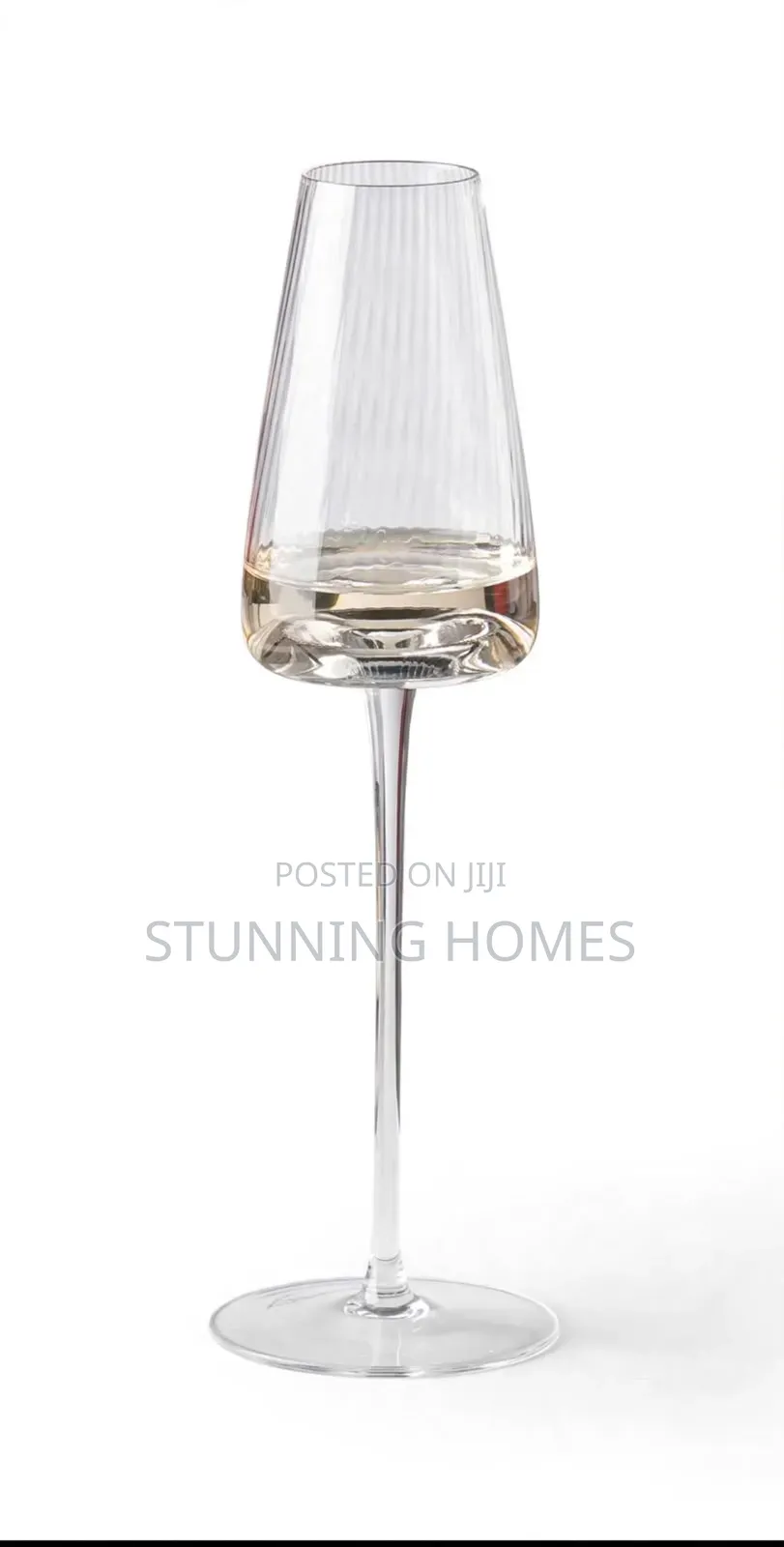 6pcs Elegant Ribbed Wine Glasses